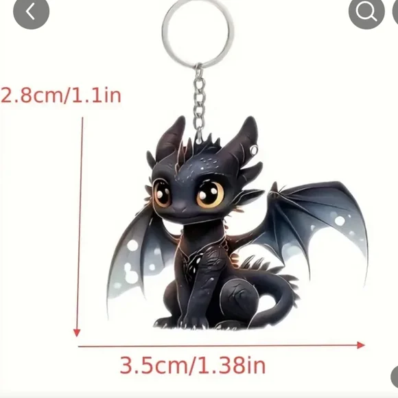🆕️ NWT Black Dragon Keychain - Picture 2 of 3